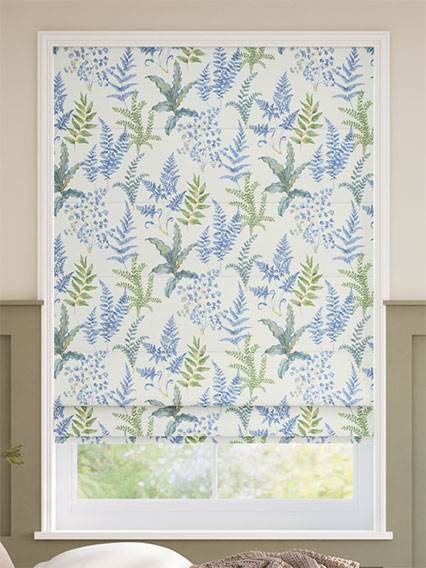 Woodland Fern Blue & Green Roman Blind thumbnail image