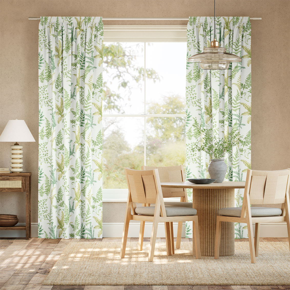 Woodland Fern Green Curtains