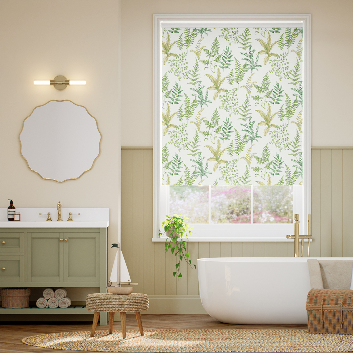 Woodland Fern Green Roller Blind