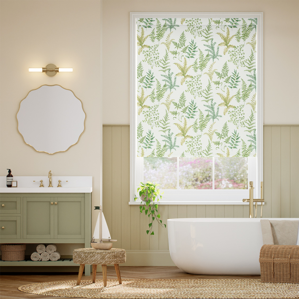Woodland Fern Green Roller Blind