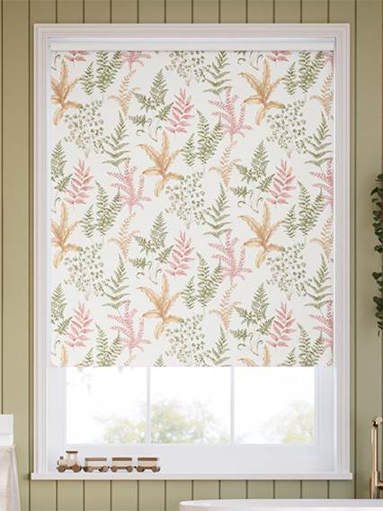 Woodland Fern Green & Blush Roller Blind thumbnail image