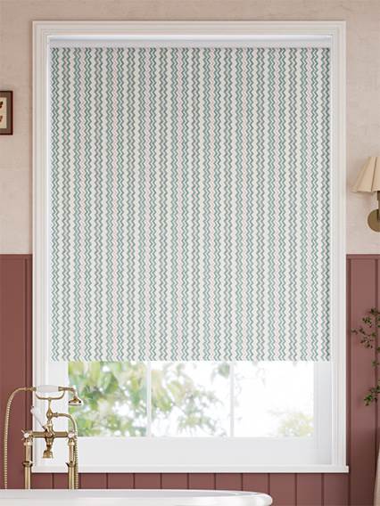Zig Zag Aqua & Blush Roller Blind thumbnail image