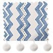 Zig Zag Pom-Pom Blue & Neutral Roman Blind sample image