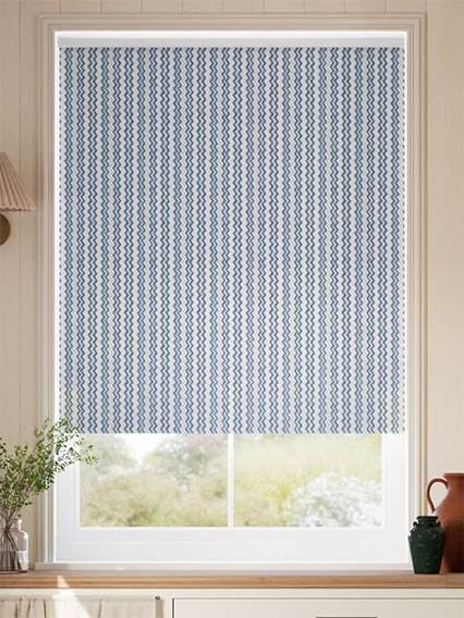 Zig Zag Blue & Neutral Roller Blind thumbnail image