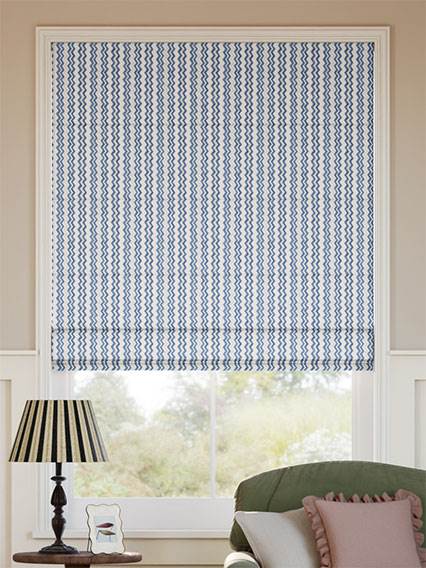 Zig Zag Blue & Neutral Roman Blind thumbnail image
