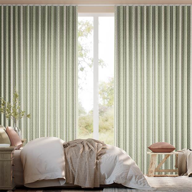 Zig Zag Green & Blush Curtains thumbnail image