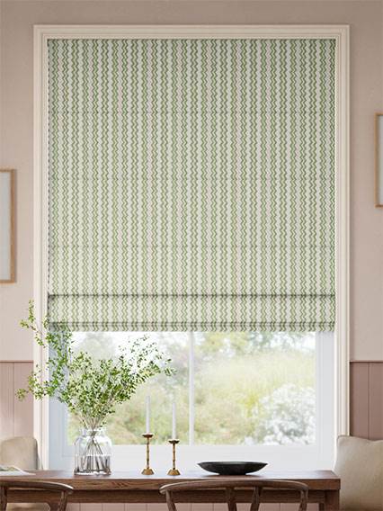 Zig Zag Green & Blush Roman Blind thumbnail image