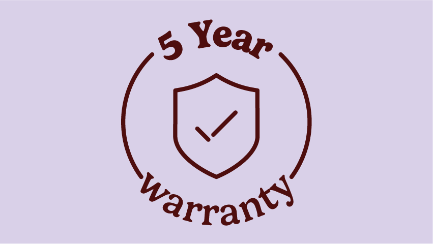 5 Year warranty on all products